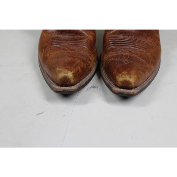 Ariat Heritage Brown Leather Cuban Heel Cowboy boots snip toe Women - sz 8 B - Picture 5 of 9